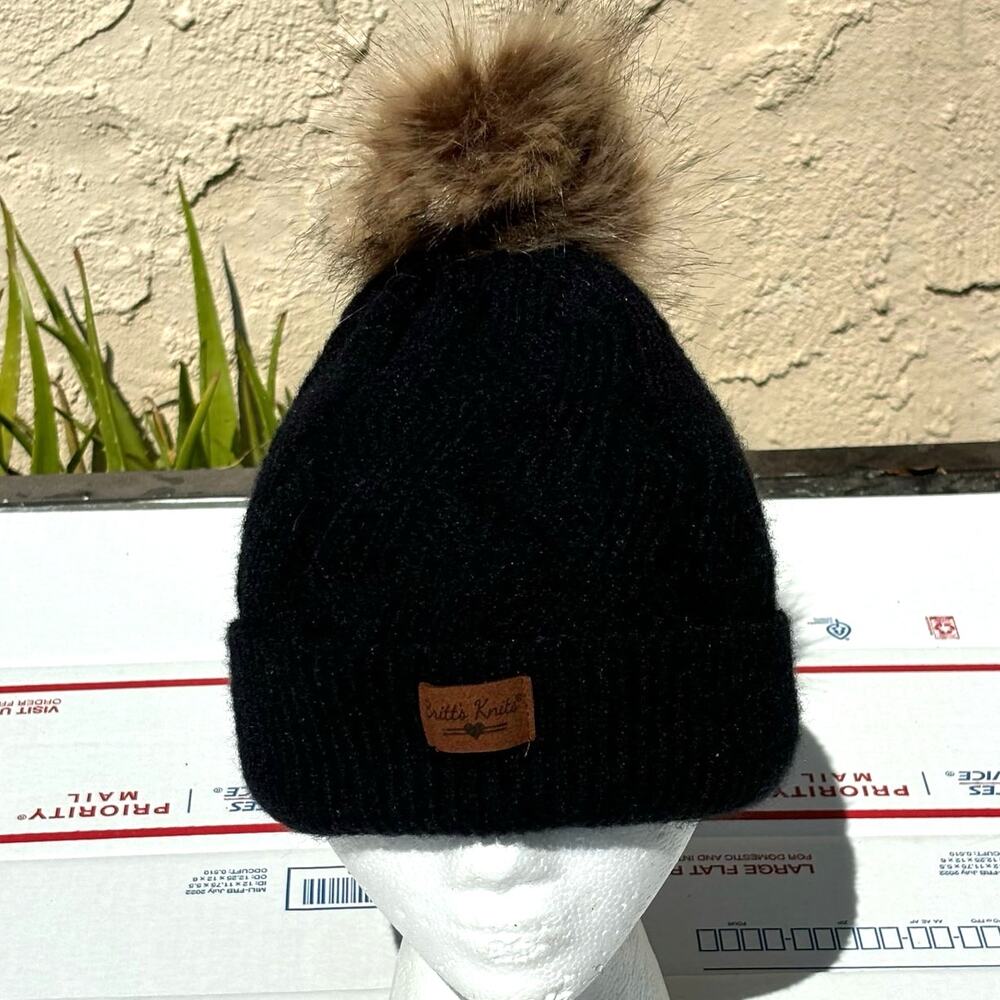 Black Britt's Knits Puff Beanie